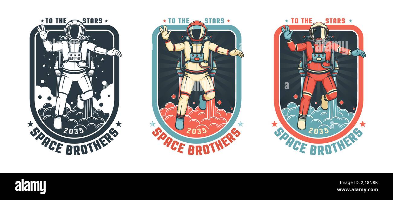 Space astronaut retro badge Stock Vector Image & Art - Alamy