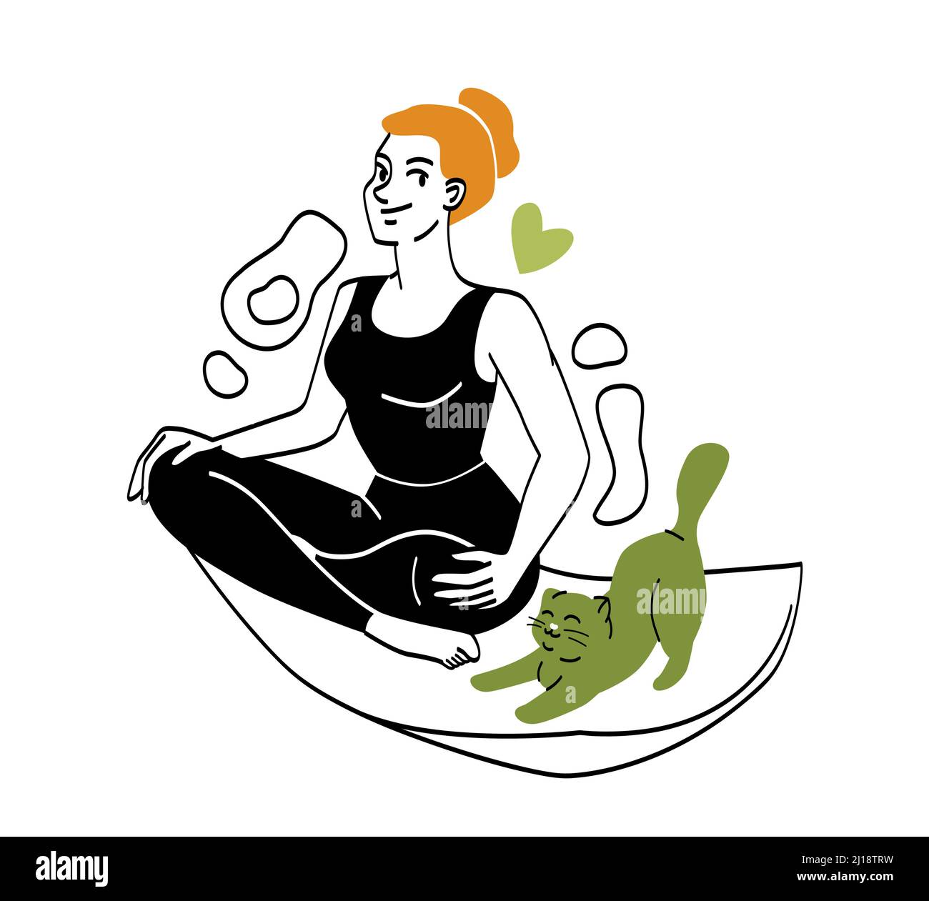 Women meditating concept Stock Vector