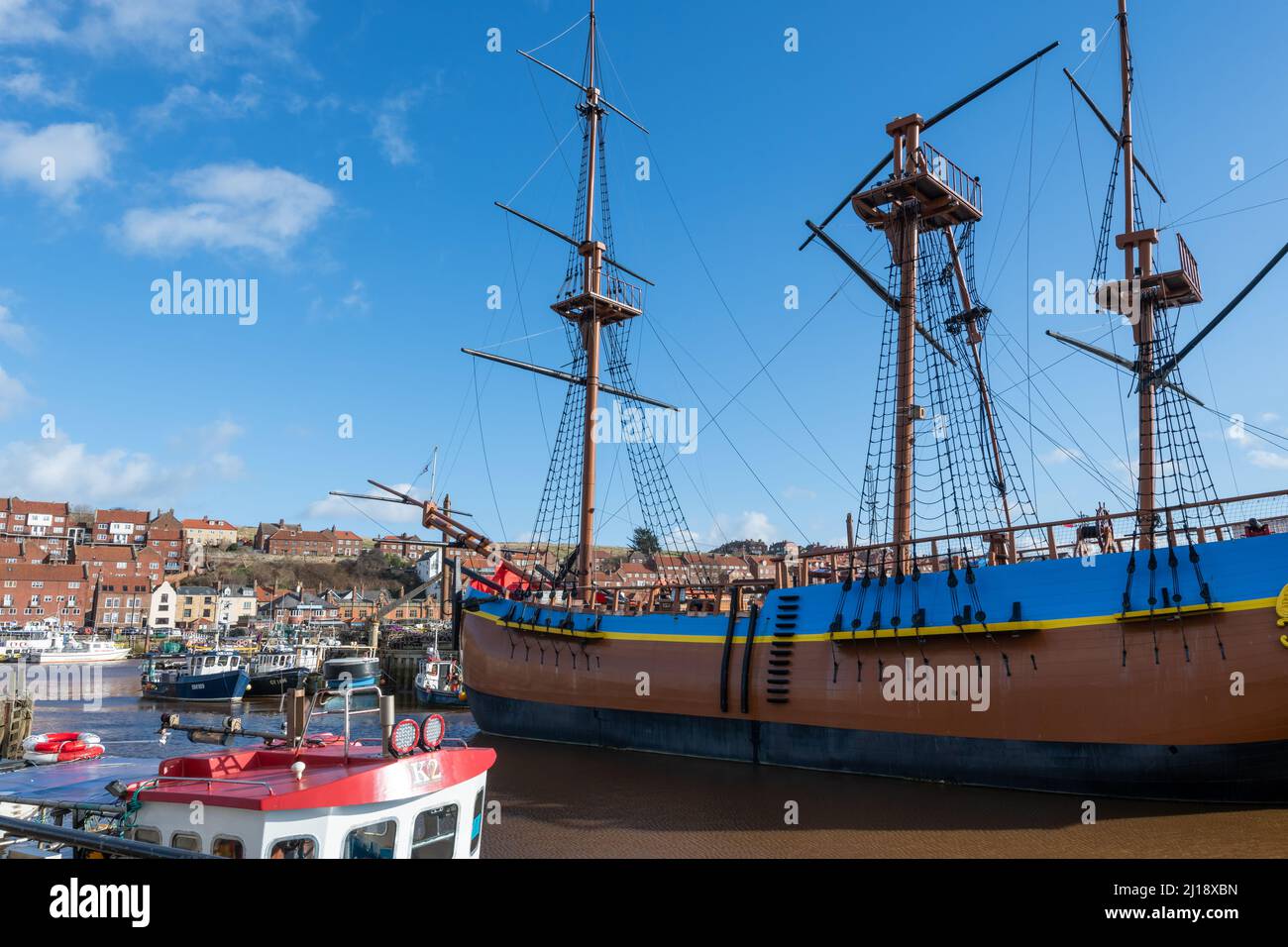 The Endeavour boat at Endeavour Wharf in Whitby Stock Photo Alamy