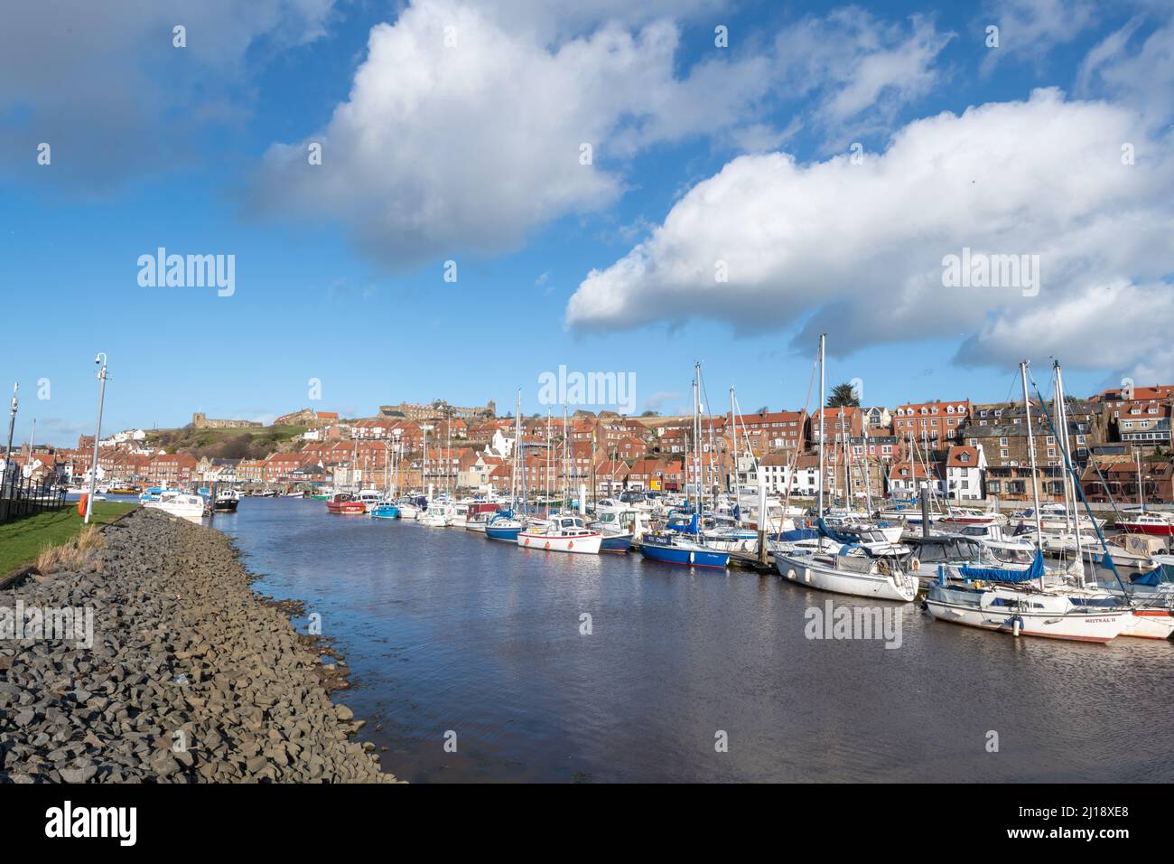 View of the marina in Whitby in North Yorkshire Stock Photo - Alamy