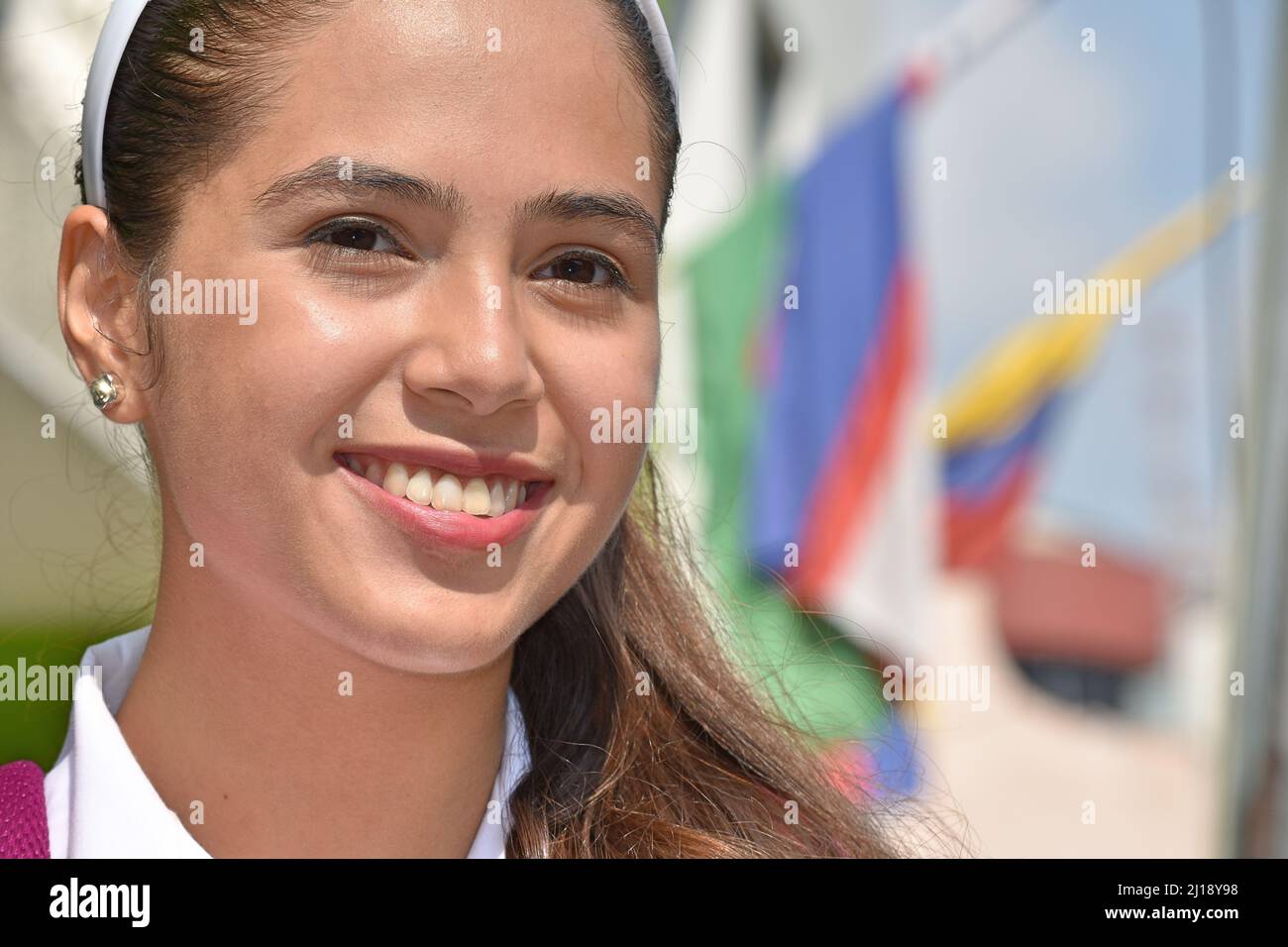 A Smiling Female International Student Stock Photo