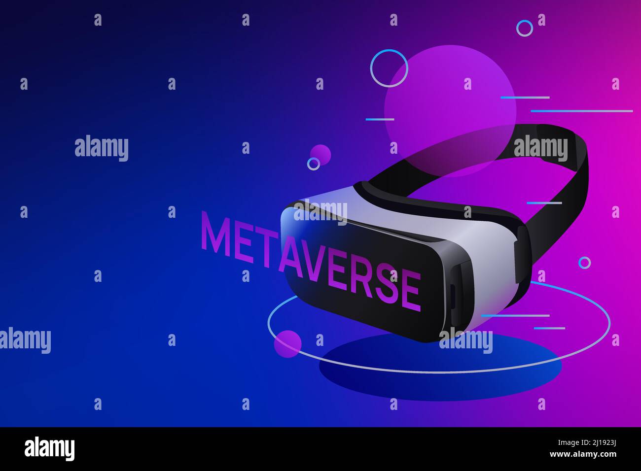 VR Goggles Purple Concept. Metaverse. Vector illustration Stock Vector