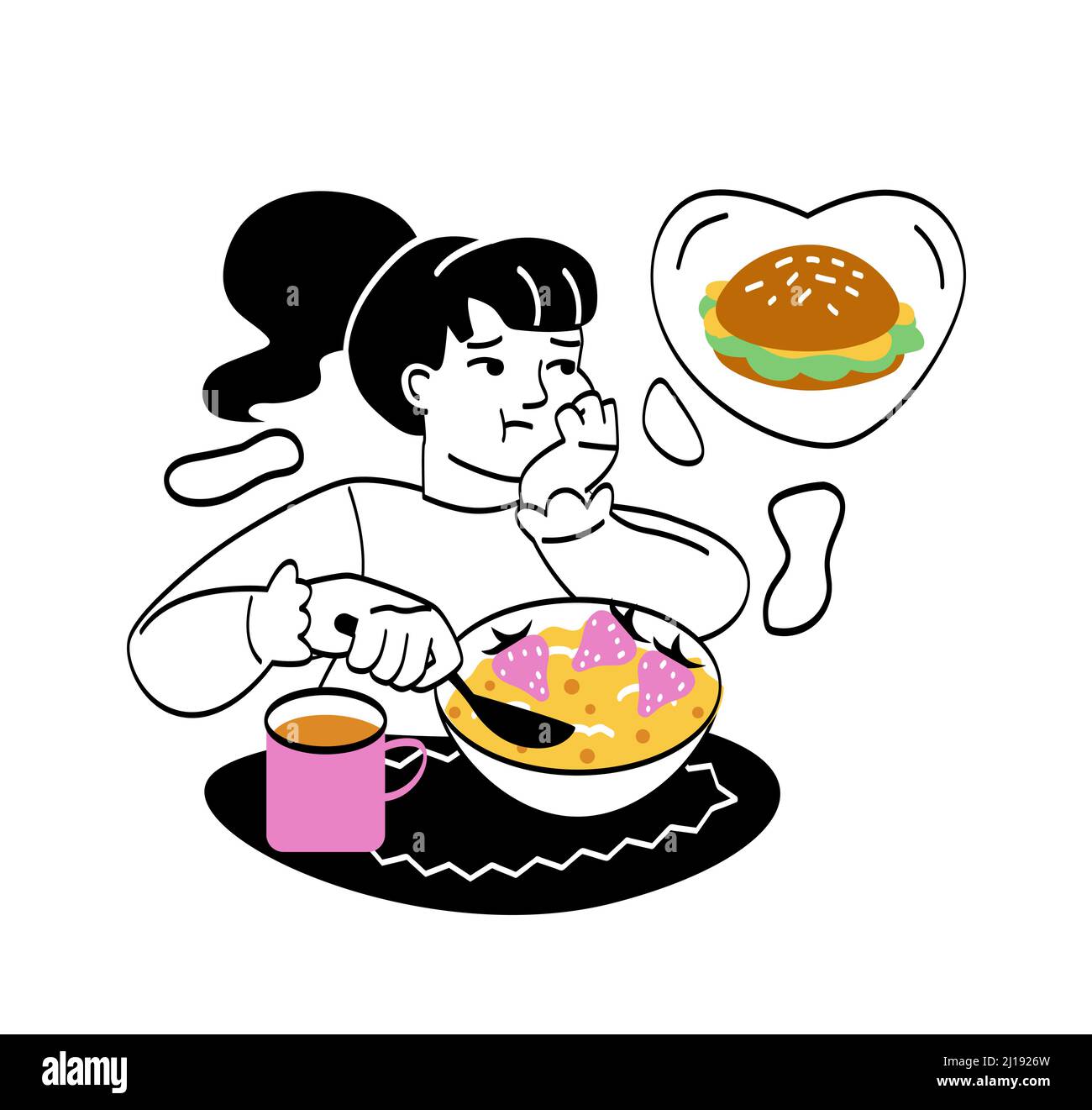 Kid having meal Stock Vector Images - Alamy