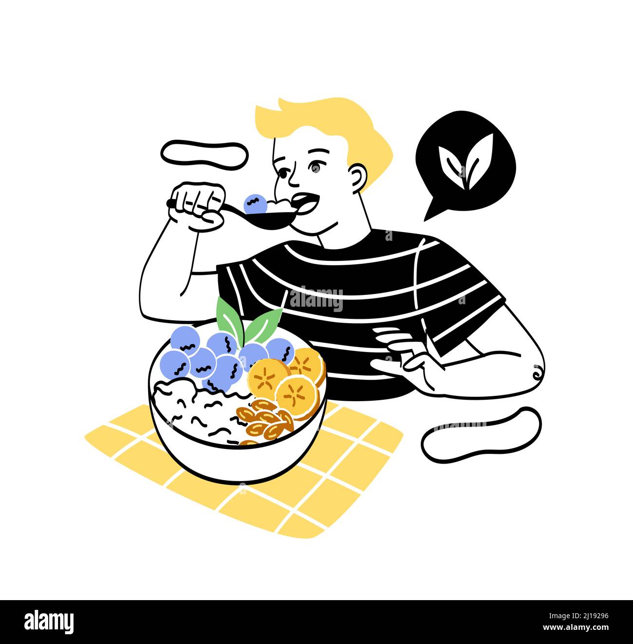 Consuming meals Stock Vector Images - Alamy