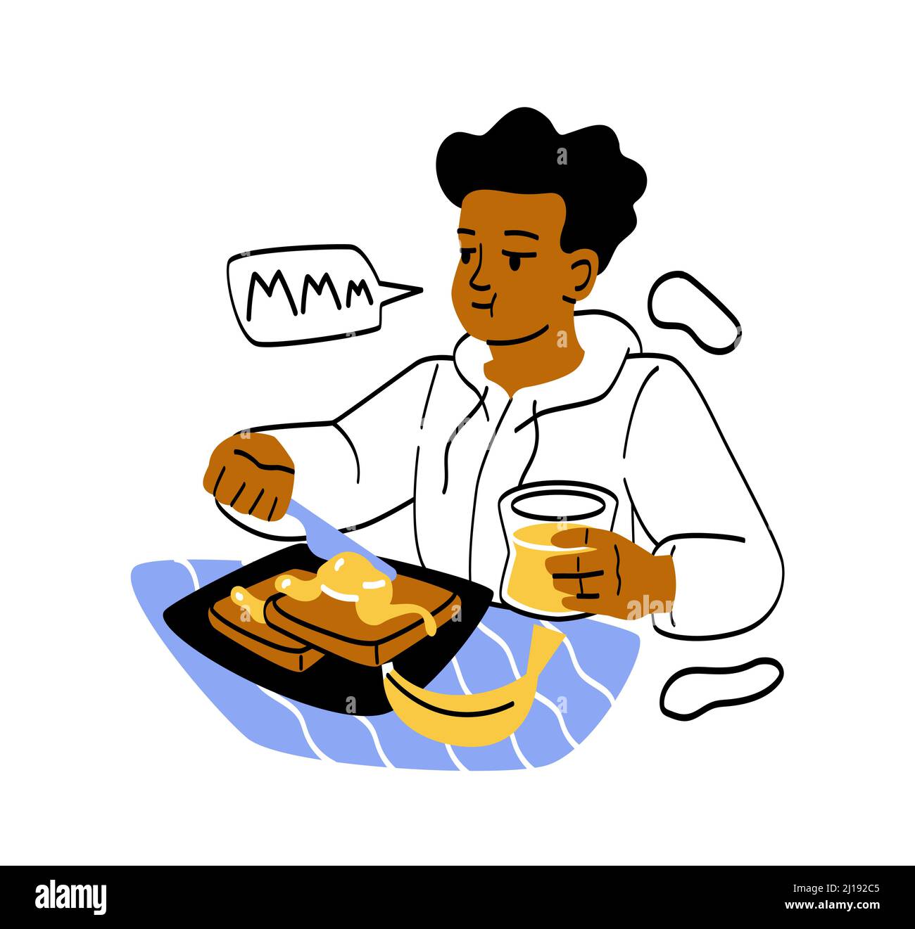 Kid enjoying toast Stock Vector Images - Alamy