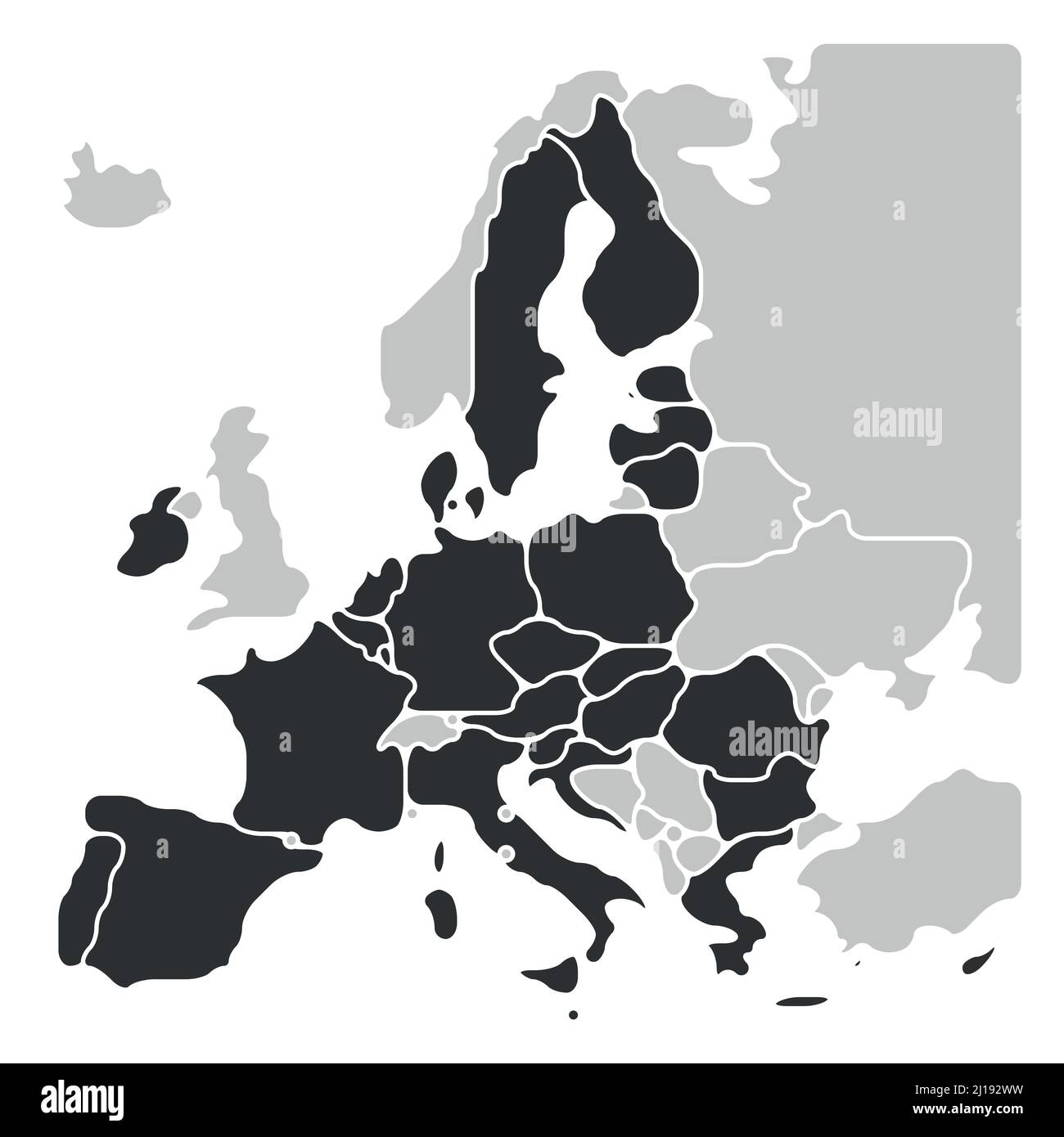 Map Eu Design Simplified smooth map of EU Stock Vector Image & Art - Alamy
