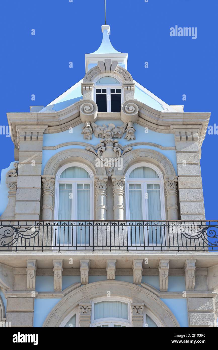 NW corner turret-double balcony-pyramidal finial-Revivalist style ...