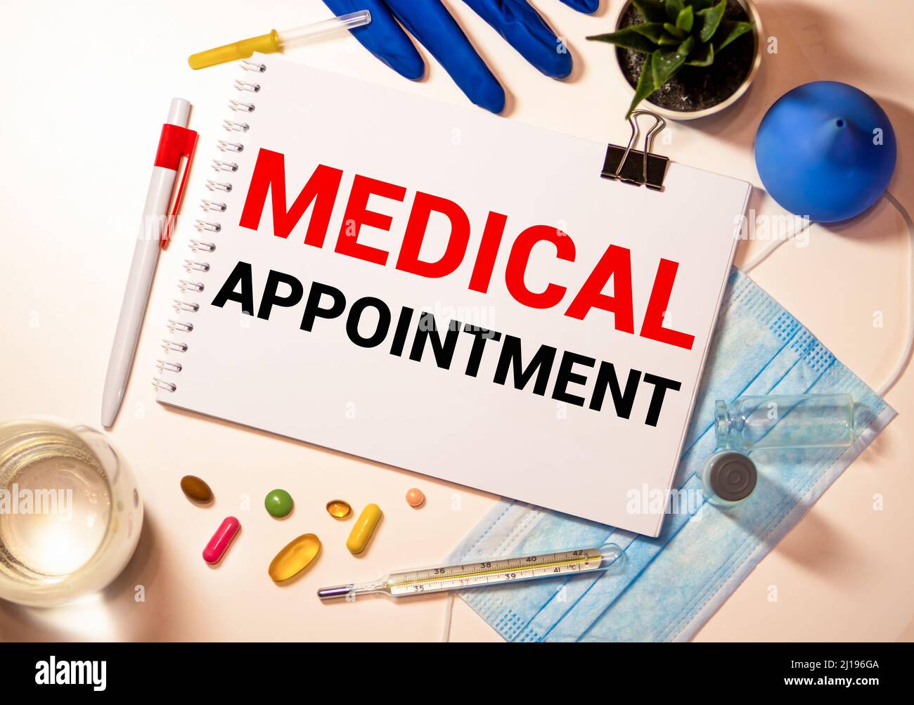 Daily planner with the entry Medical appointment Stock Photo