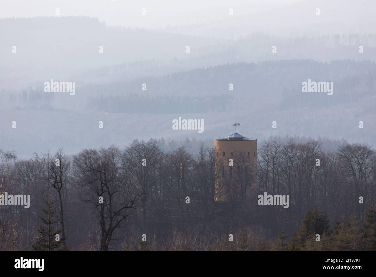 ginsburg castle in the rothaargebirge mountains in winter Stock Photo