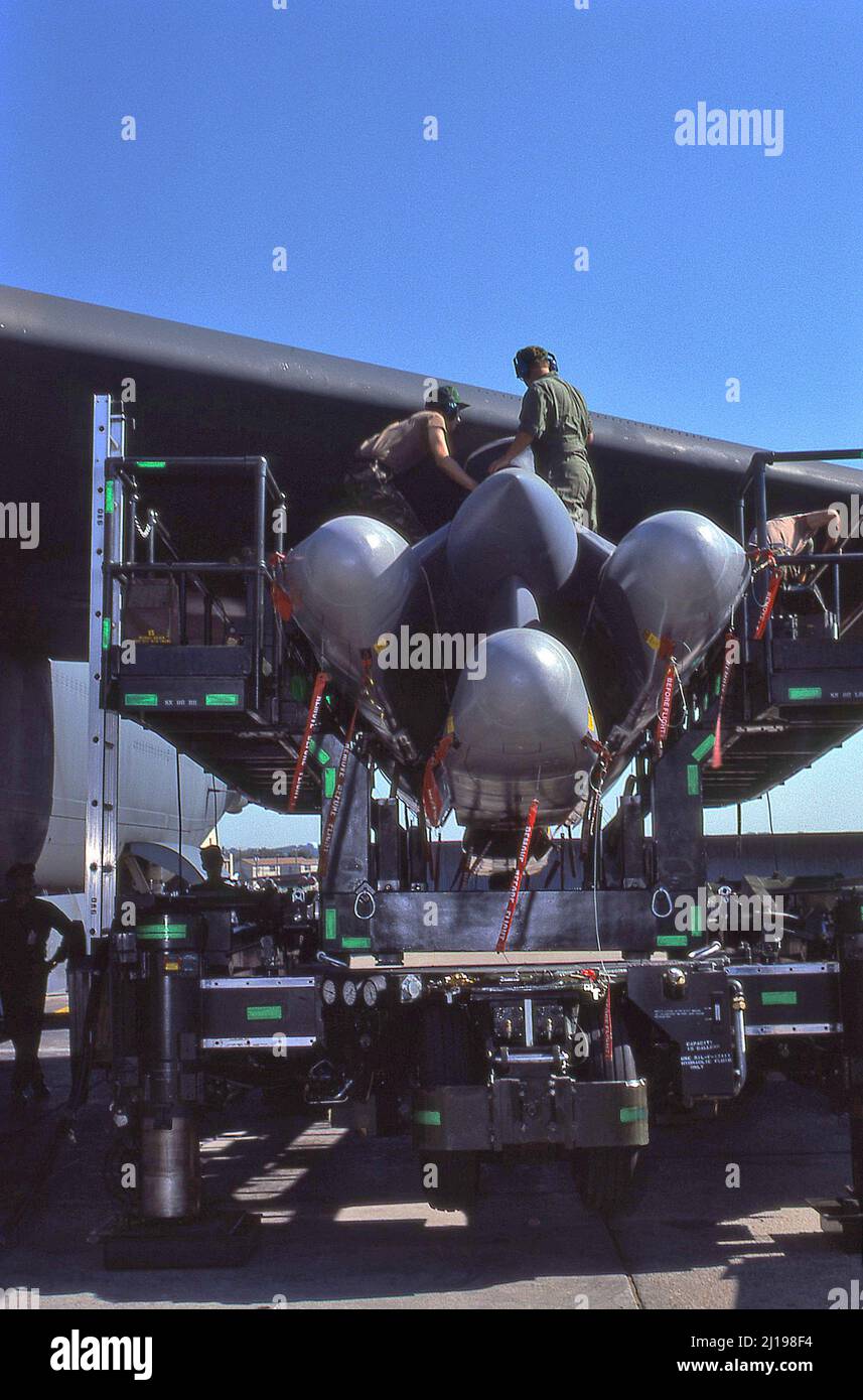 Boeing B-52 Stratofortress Long Range Jet Bomber built by Boeing in the USA. Stock Photo