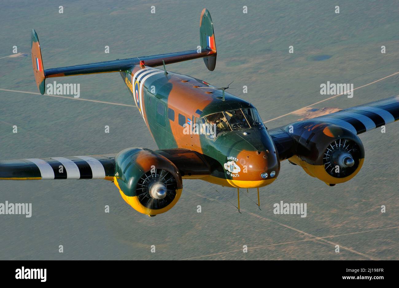 Beechcraft Model 18 Twin engine military airplane. Stock Photo