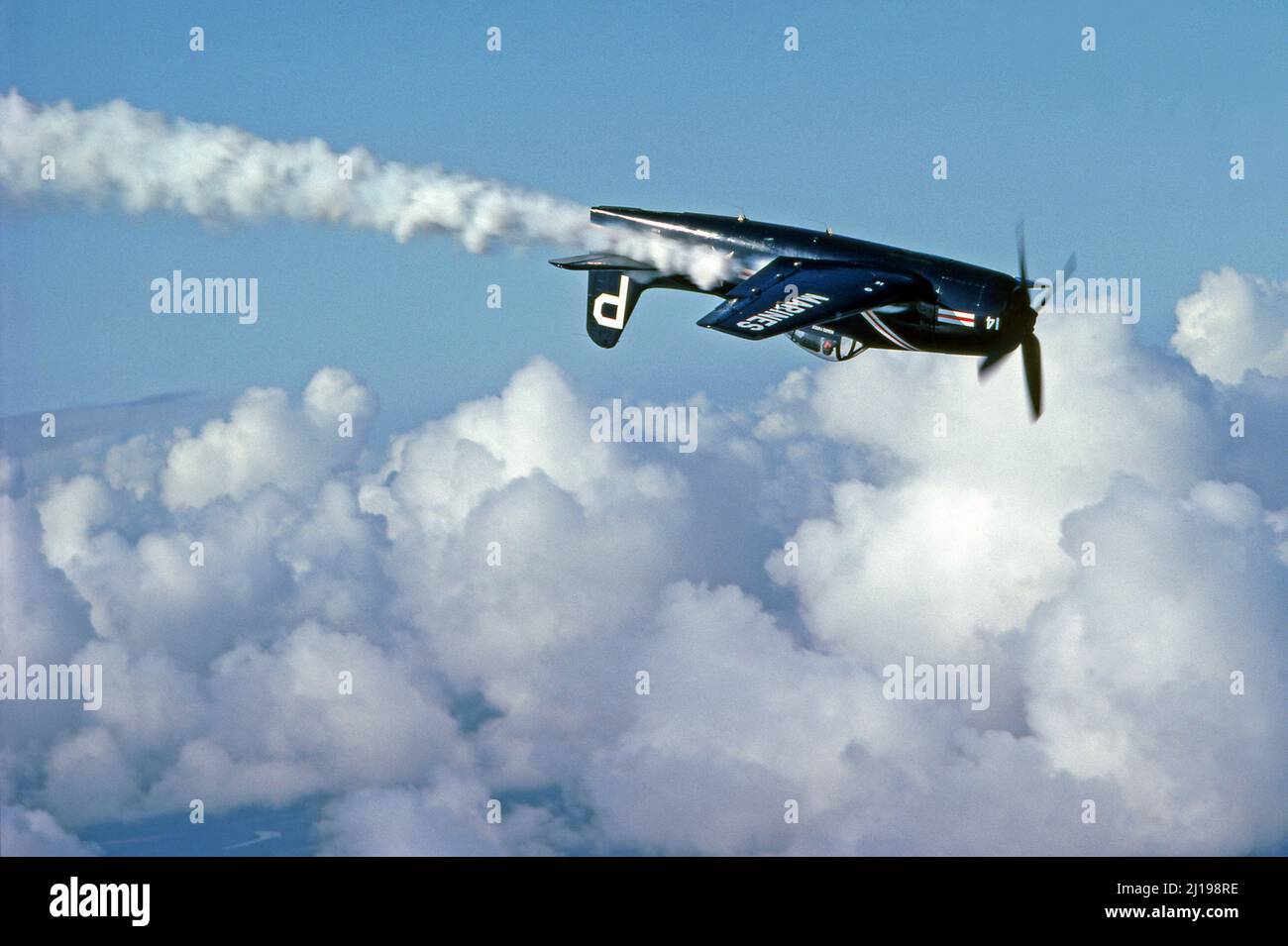WWII Grumman F8F Navy and Marine Bearcat carrier based combat airplane. Stock Photo