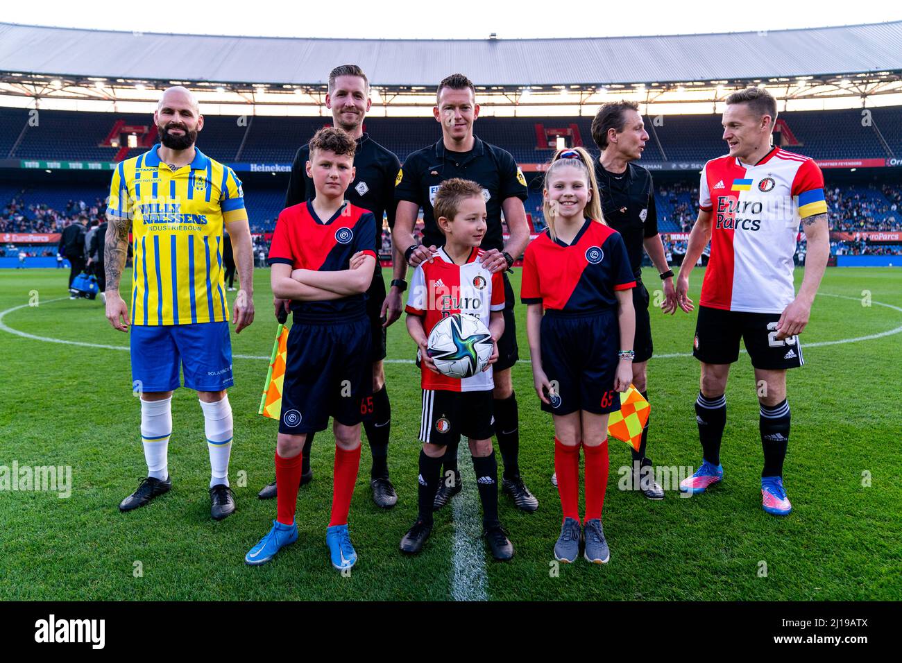 Rotterdam - / during the charity match between Feyenoord v RKC Waalwijk at de Kuip on 23 March 2022 in Rotterdam, Netherlands. (Box to Box Pictures/Yannick Verhoeven) Stock Photo