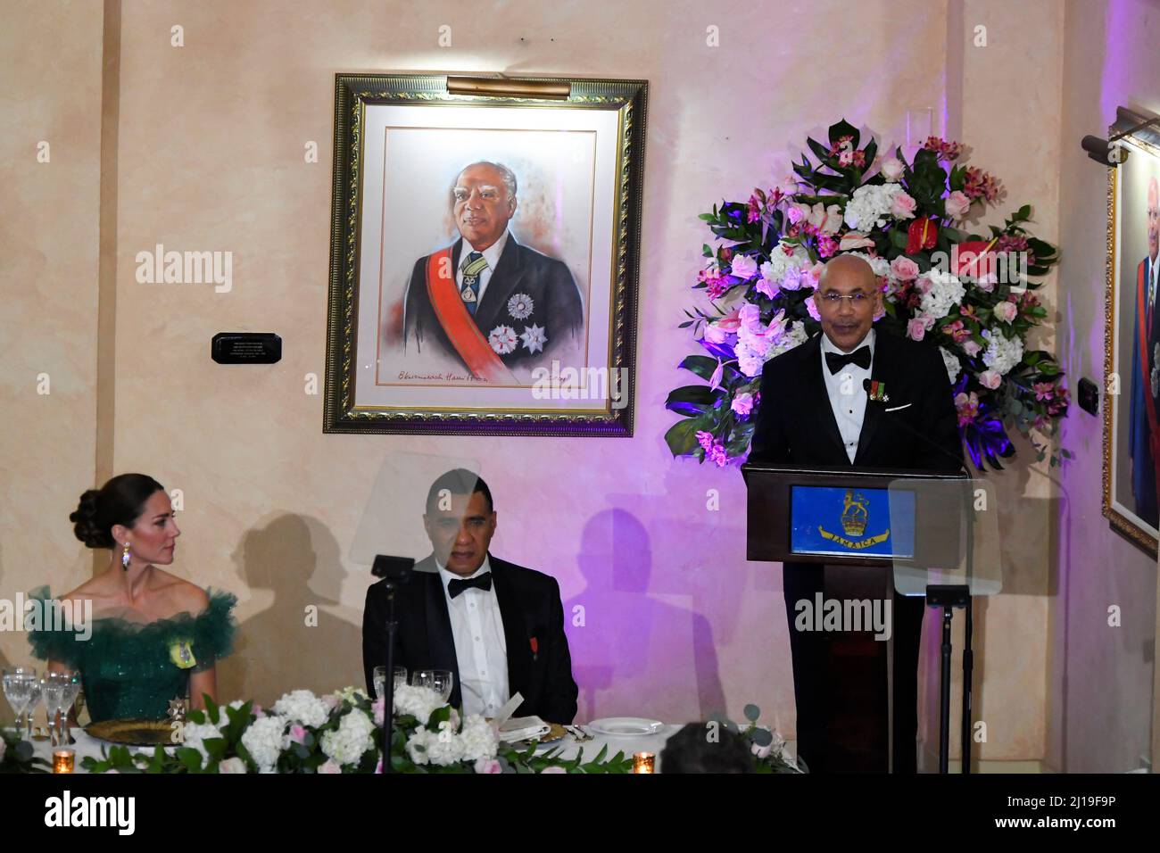 Jamaica's Prime Minister Andrew Holness and Catherine, Duchess of