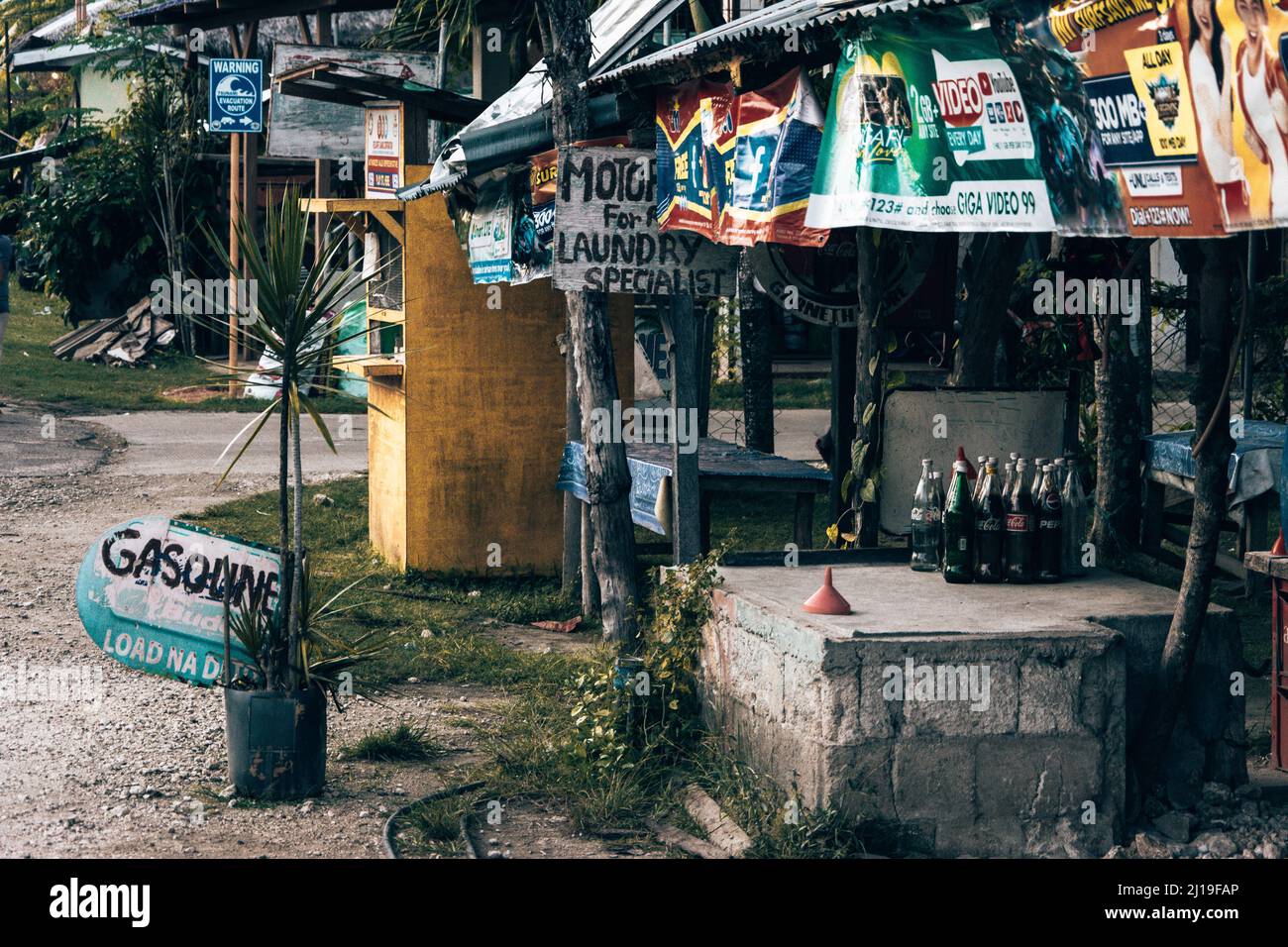 Siquijor Island, Philippines - Decenber 29, 2019: Simple gas station in the Philippines Stock Photo