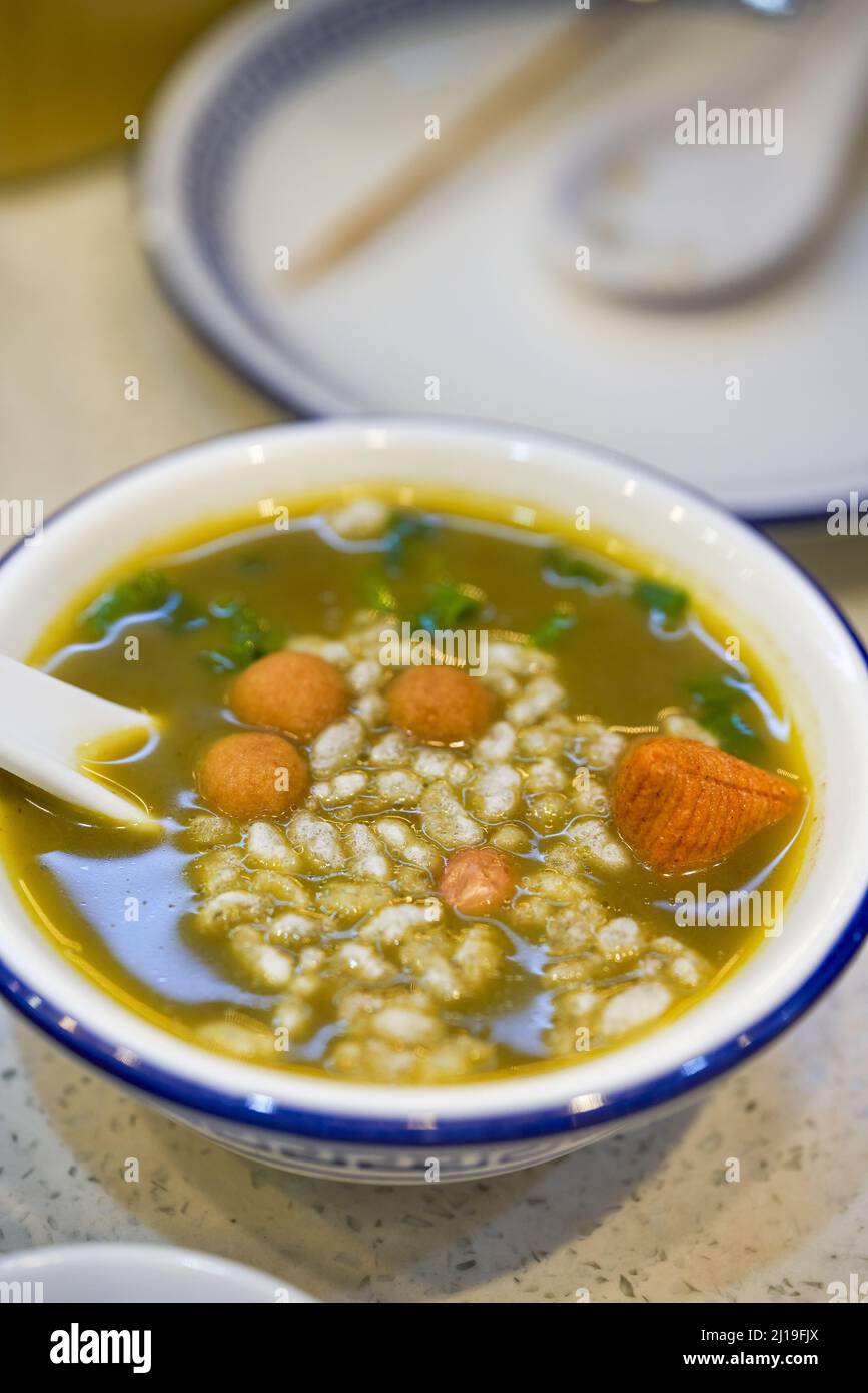 Guangxi specialty food, a bowl of mellow oil tea Stock Photo