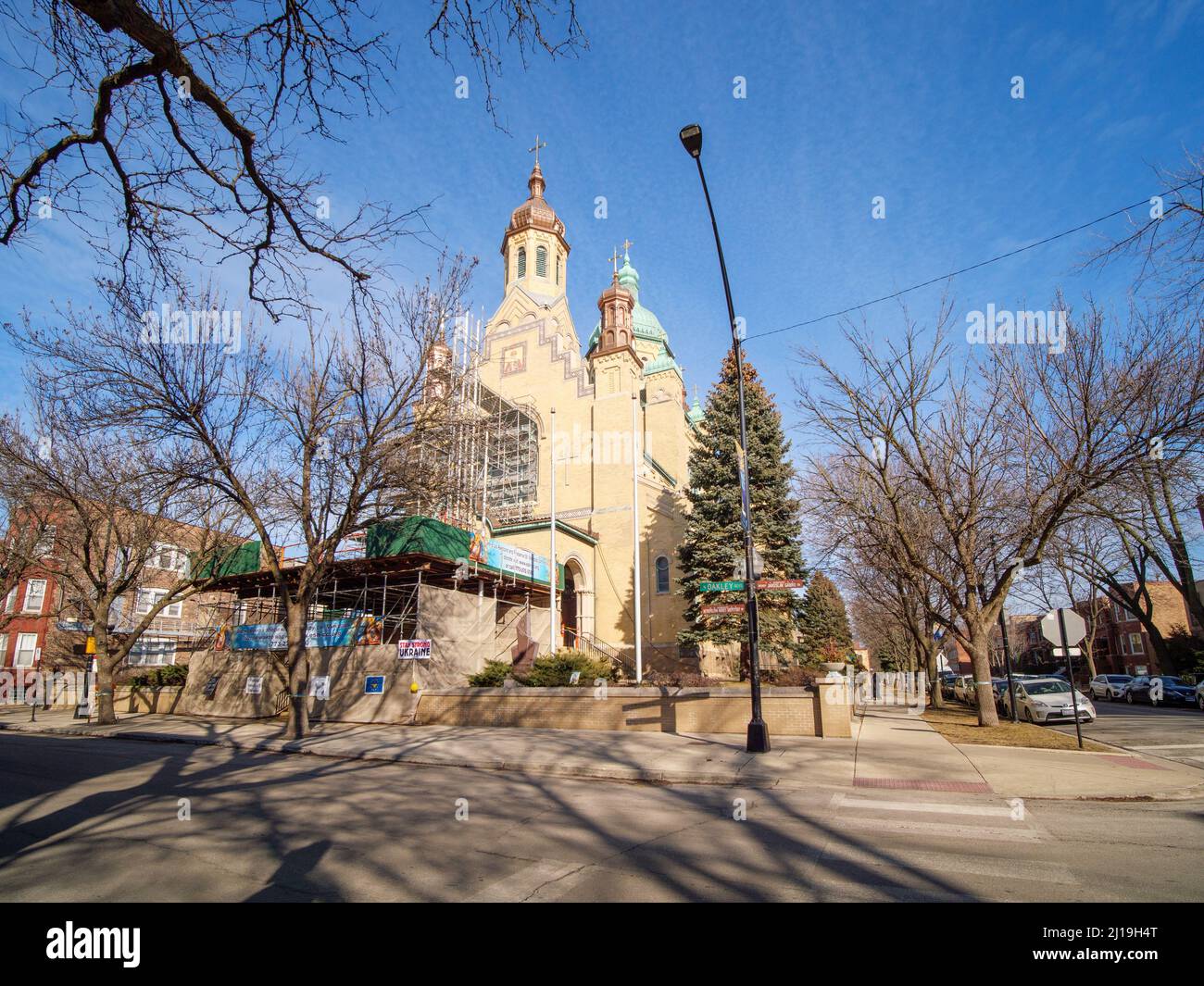 Saint Nicholas Ukrainian Catholic Church. Ukrainian Village, Chicago, Illinois. Stock Photo