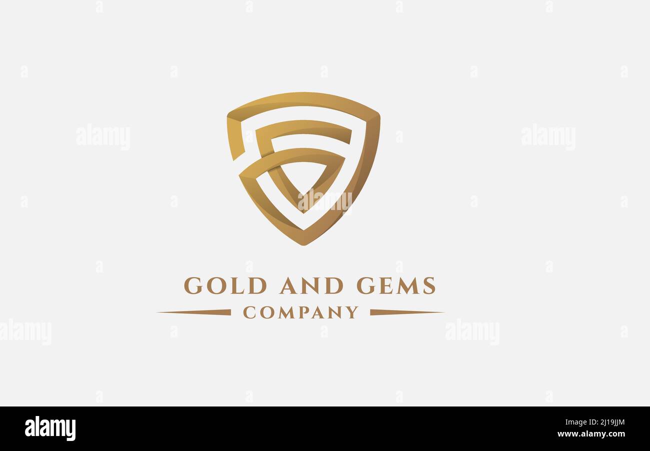 Premium monogram shield letter A G initials logo. Elegant shield vector logo design. usable logo for technology, cyber security,application, web icon, Stock Vector