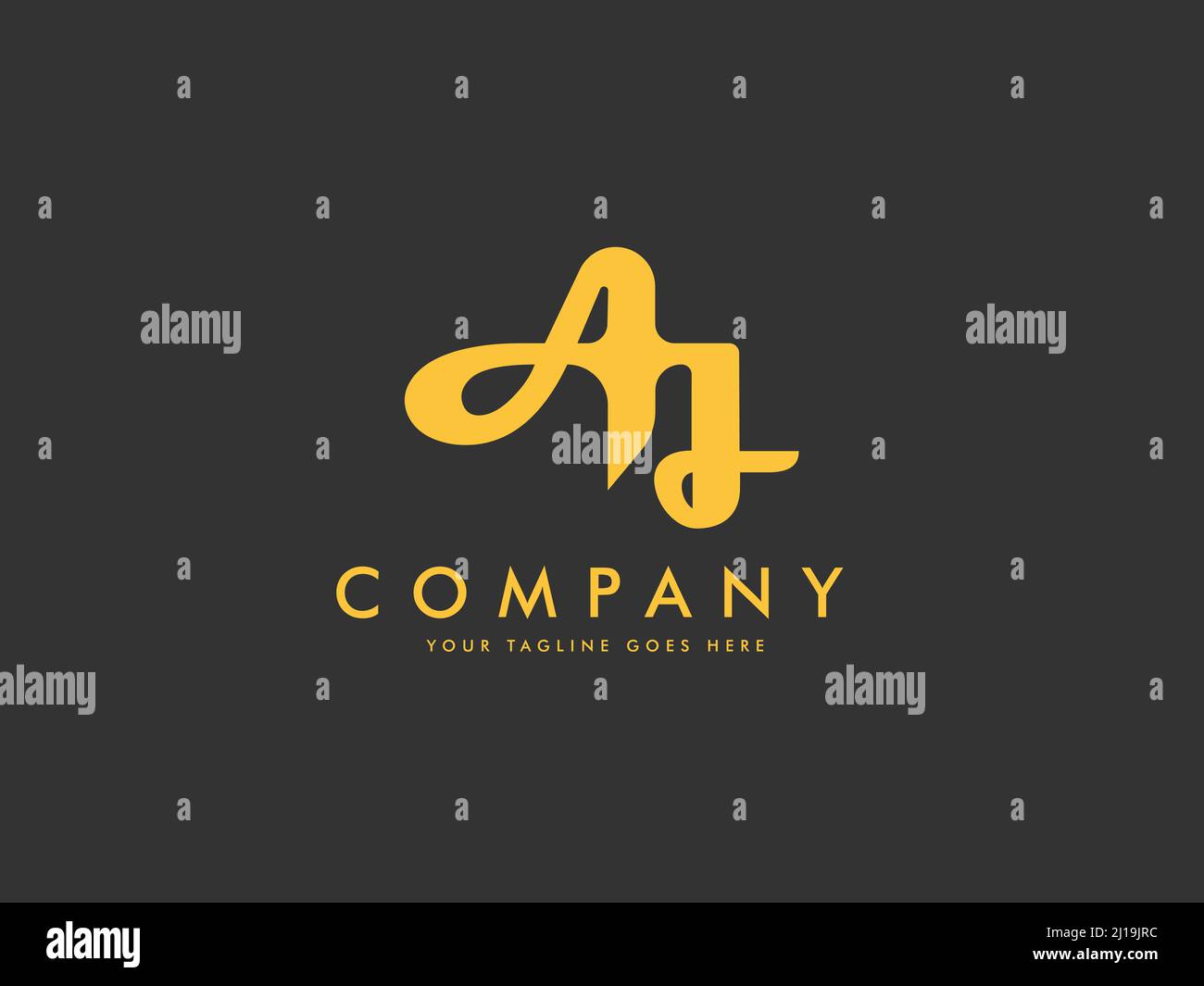simple logotype linked letter A J usable logo design for business, industry, food, brand identity, product etc Stock Vector