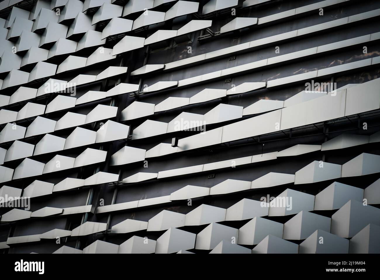 modern Aluminium composite material architecture gray color and Hexagon ...