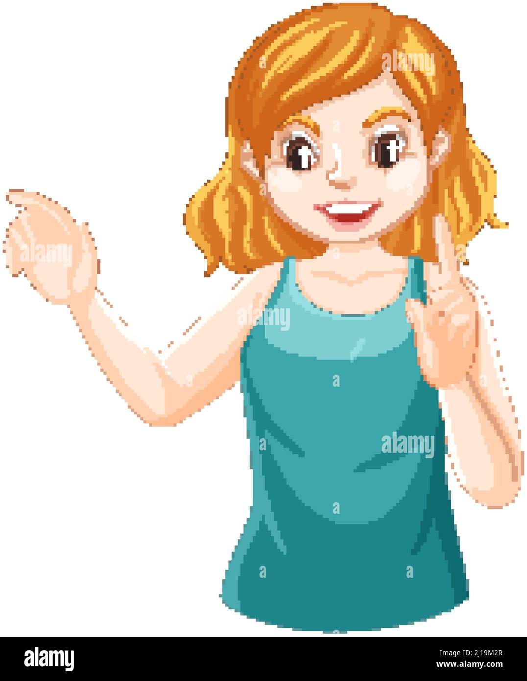 A teenage girl white background illustration Stock Vector