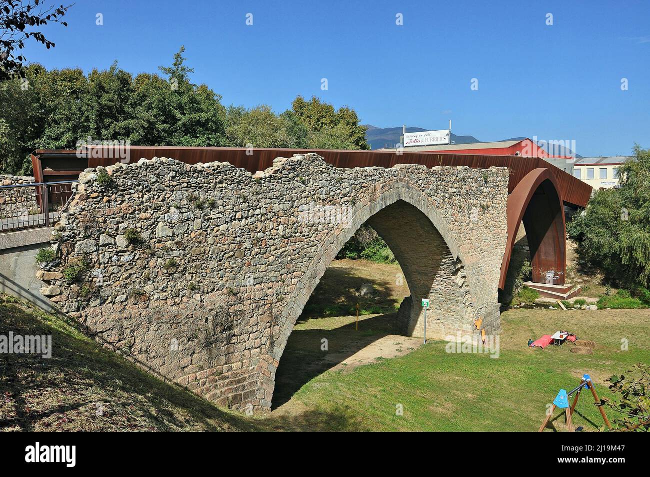 Pont Trencat in Santa Maria de Palautordera in the region of Valles Oriental province of Barcelona,Catalonia,Spain Stock Photo