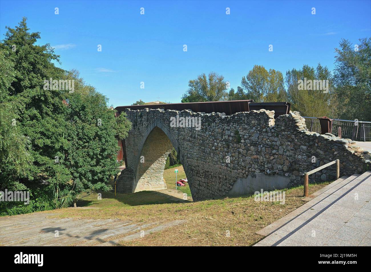 Pont Trencat in Santa Maria de Palautordera in the region of Valles Oriental province of Barcelona,Catalonia,Spain Stock Photo