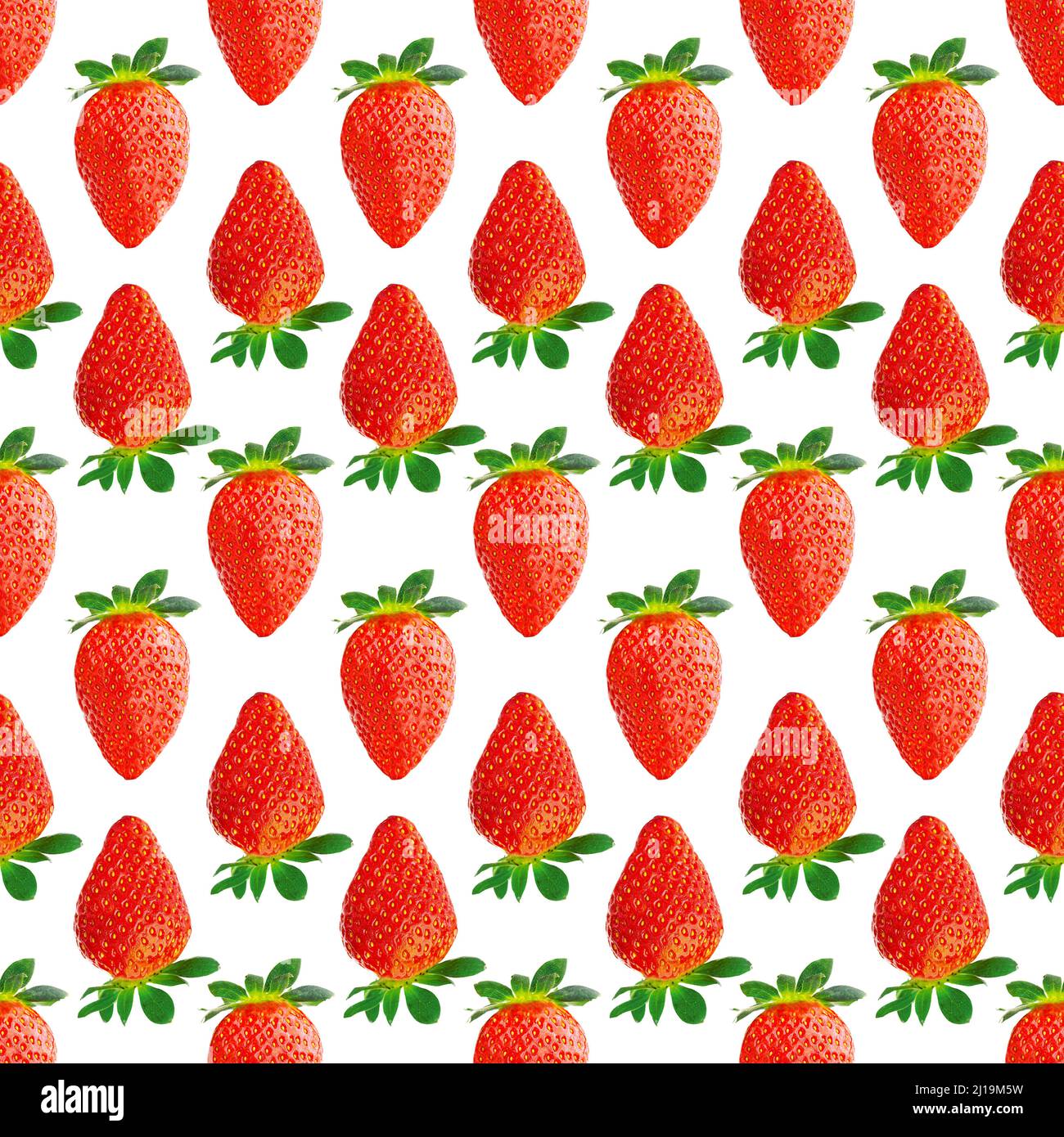 Strawberry seamless pattern. Ripe strawberries isolated on white ...