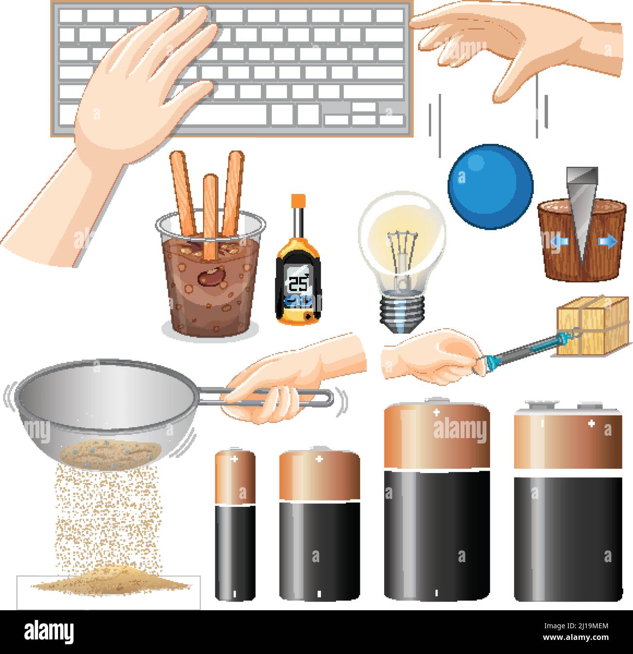 Science equipments on white background illustration Stock Vector Image ...