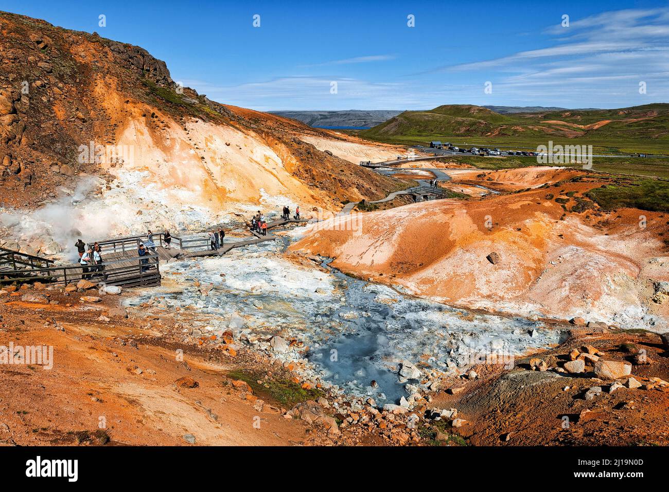 Seltun, Seltun in summer, hot springs and mud pots, Krysuvik high