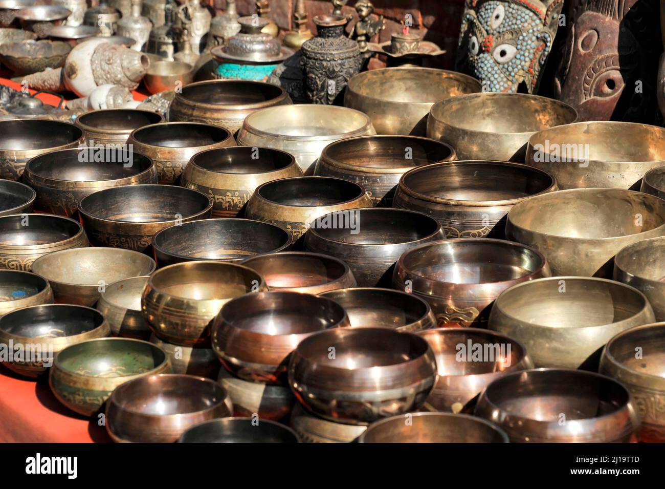 Singing Bowls, Souvenirs, Kathmandu, Nepal Stock Photo Alamy