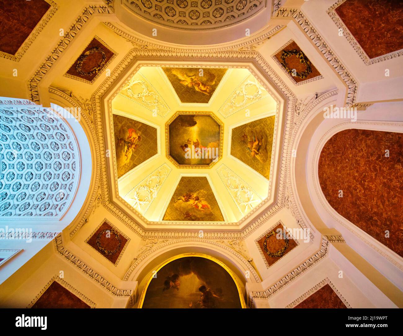 Interior view, ceiling design in the entrance hall, Nikolaikirche