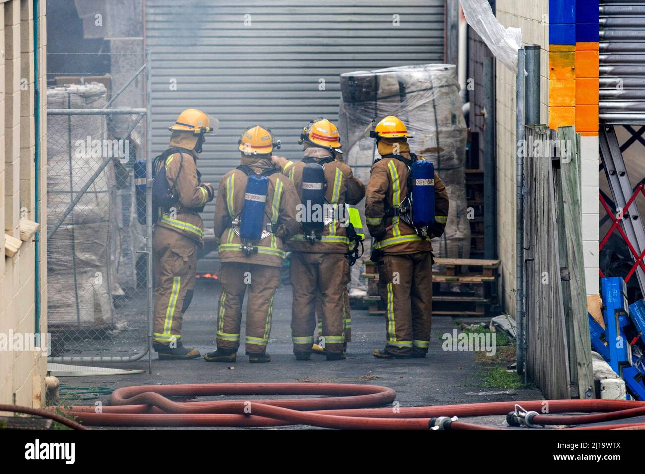 Serious Fire at Mitre 10 Store, Onehunga, Auckland, New Zealand, Monday, December 08, 2008. Stock Photo
