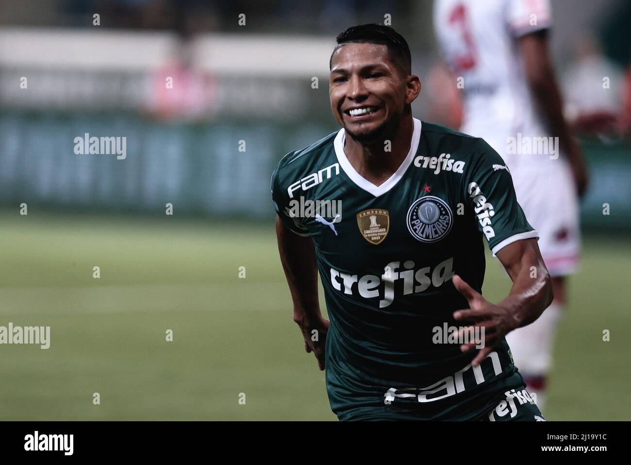 Sao Paulo, Brazil. 23rd Mar, 2022. SP - Sao Paulo - 03/23/2022 - PAULISTA  2022, PALMEIRAS X ITUANO - Rony, a Palmeiras player, celebrates his goal  with players from his team during