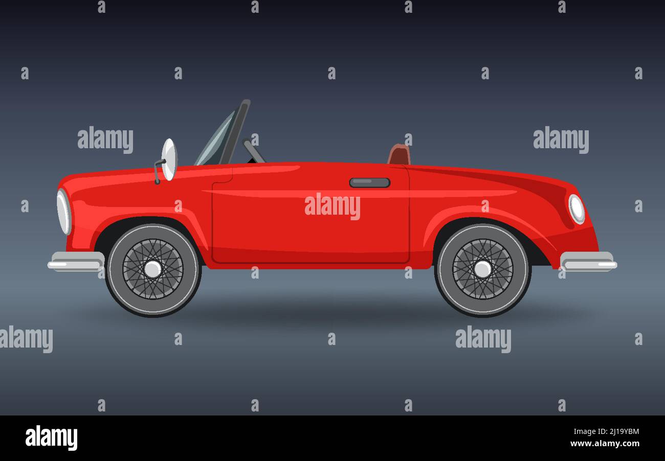 Classic car on gray background illustration Stock Vector Image & Art ...