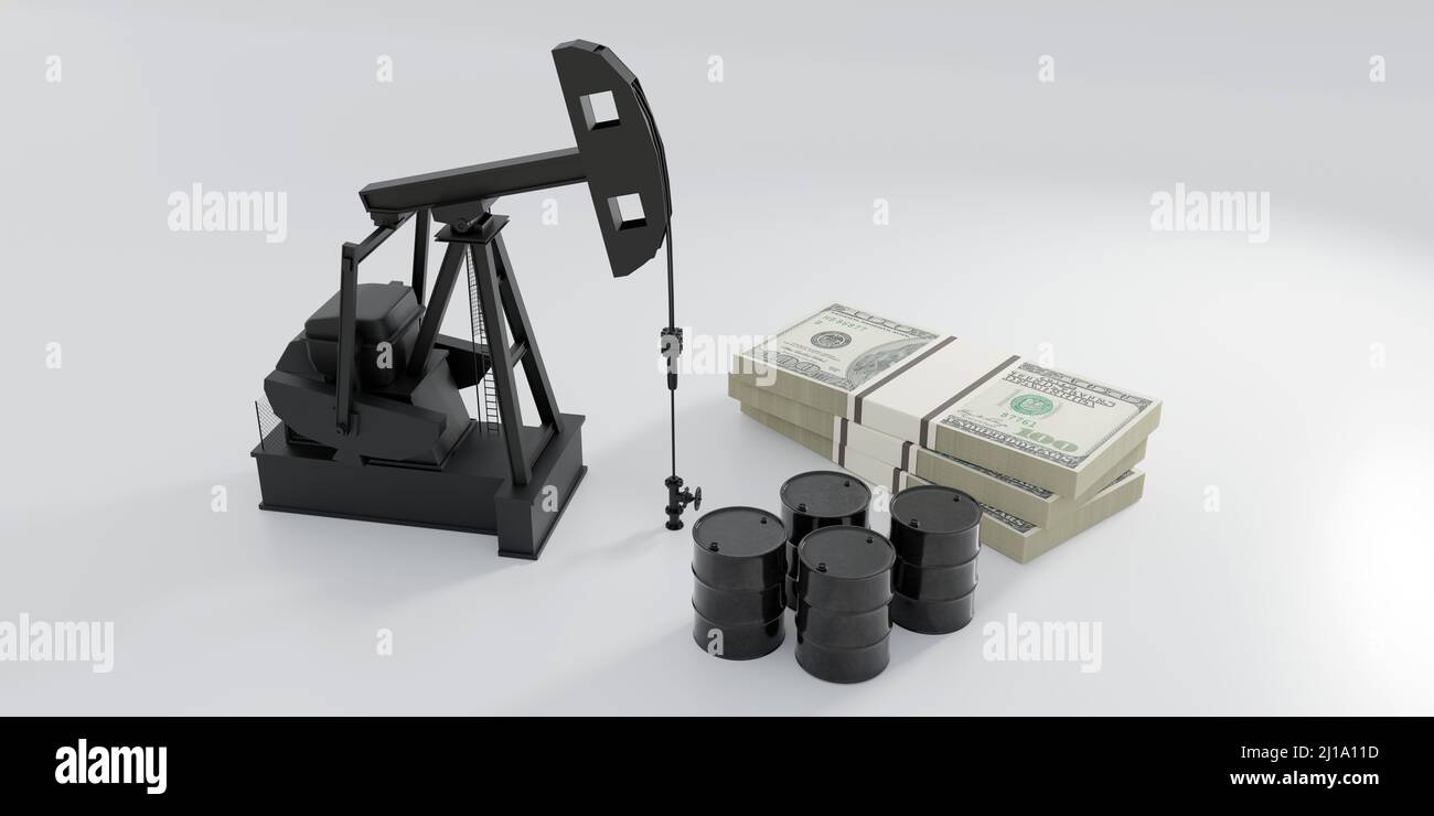 Oil and natural gas business, energy and fuel price. Pump jack oil