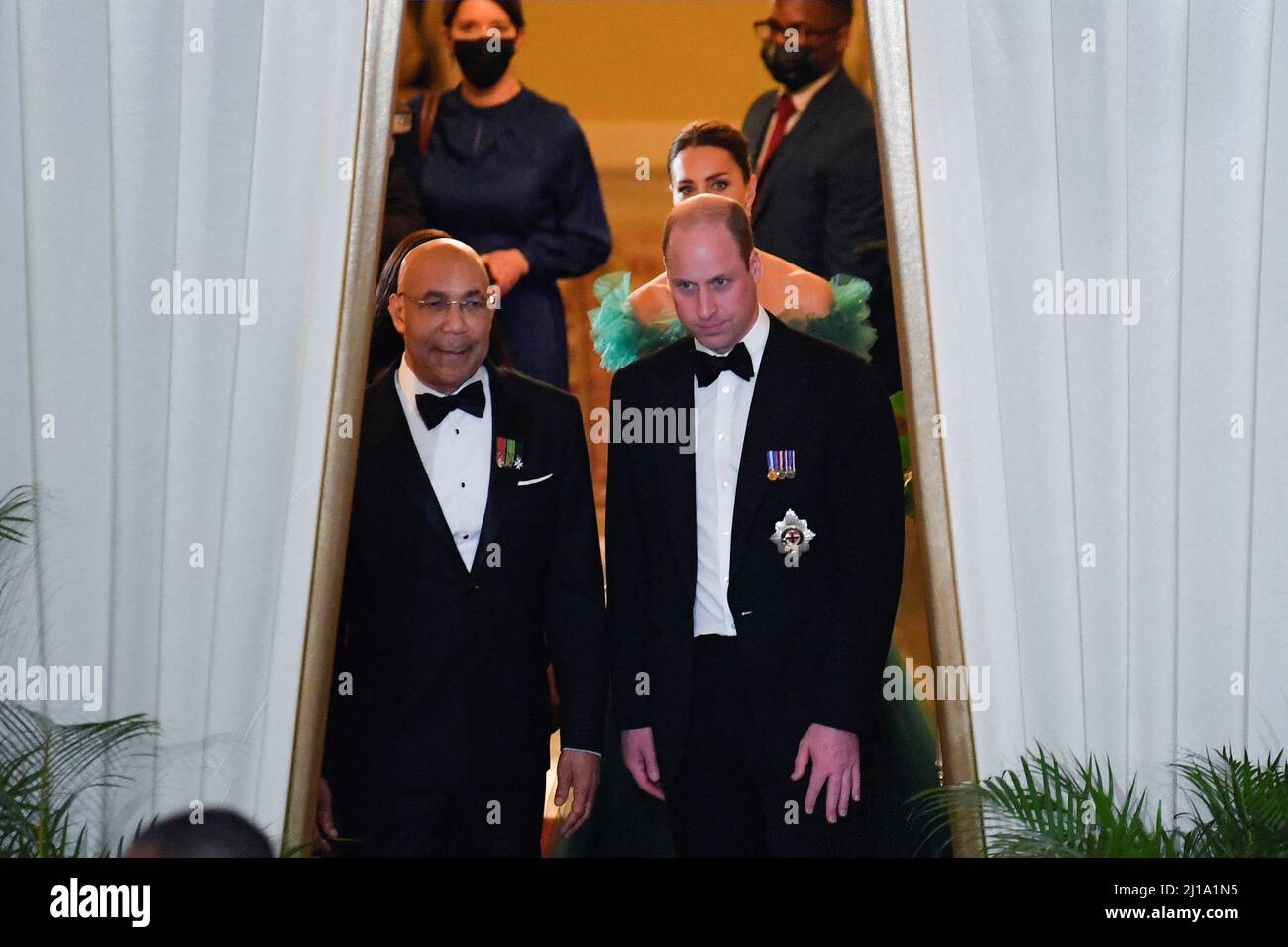 The Duke and Duchess of Cambridge arrive for a dinner hosted by Patrick