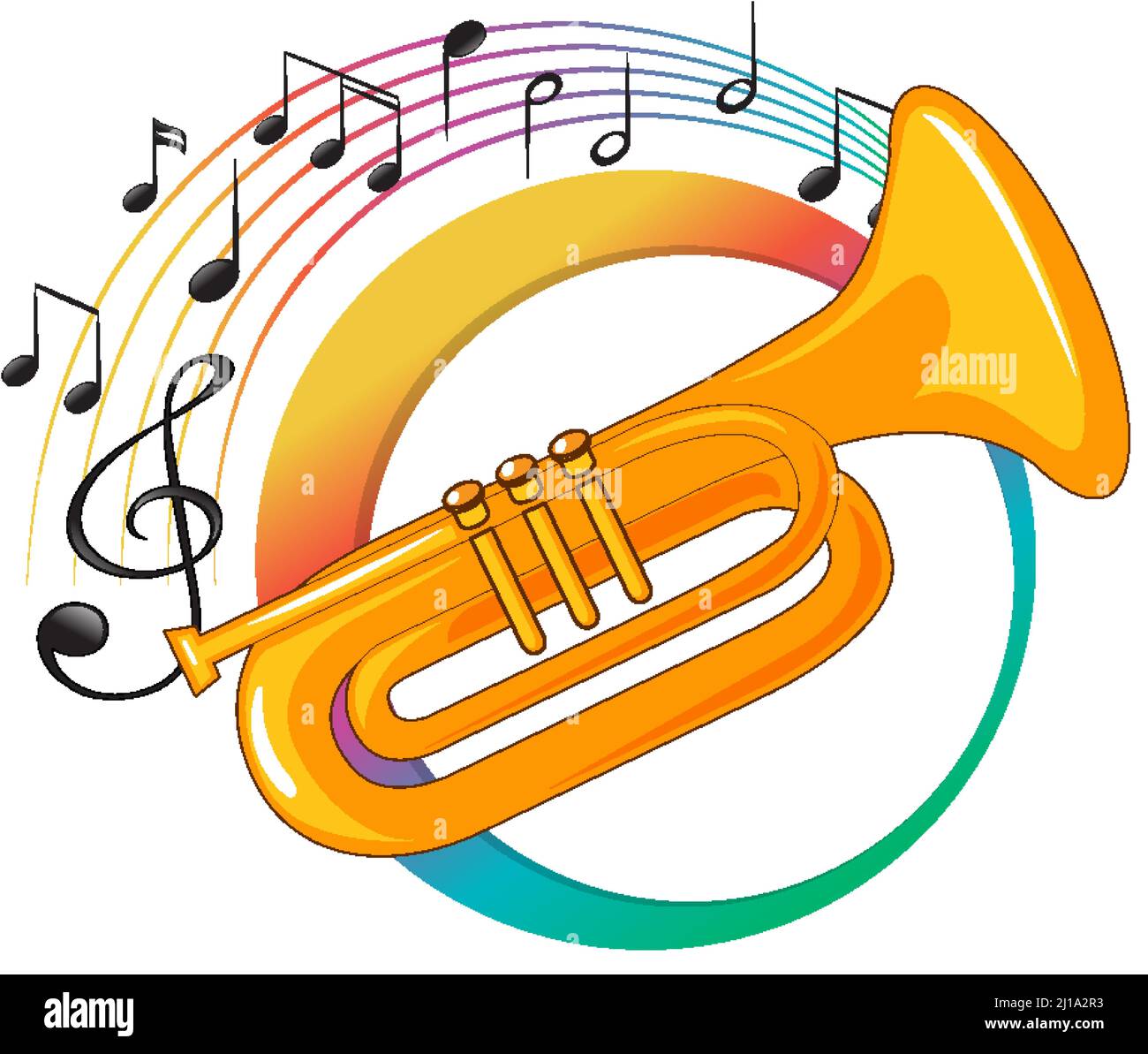 Trumpet on white background illustration Stock Vector Image & Art Alamy