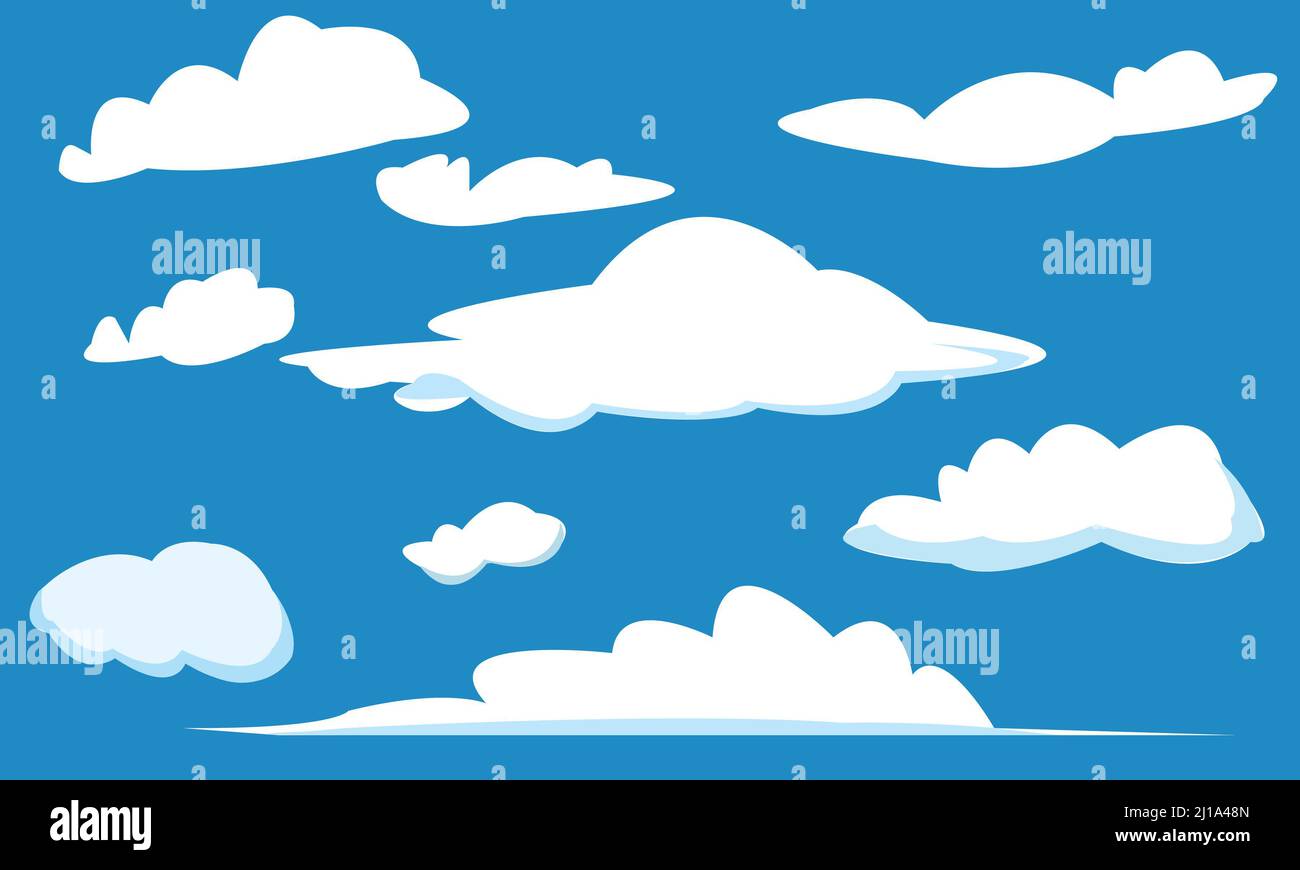 Blue sky with white cloud Illustration vector art work Stock Photo - Alamy