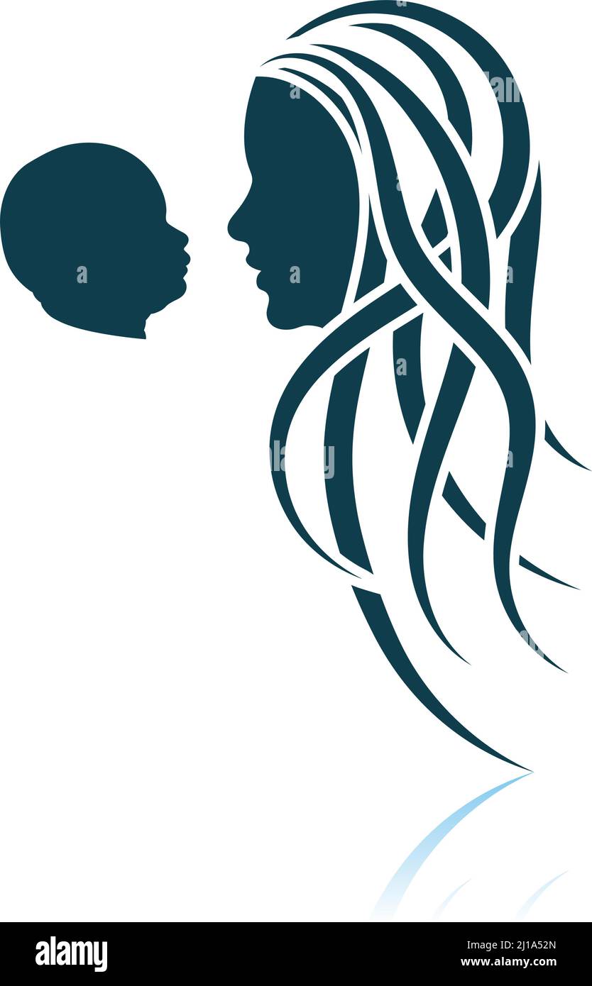 Mother's Day Icon. Shadow Reflection Design. Vector Illustration Stock ...