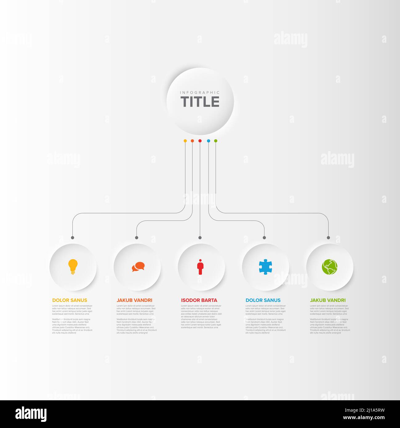 Vector Multipurpose Infographic Template With Title In Big Button And