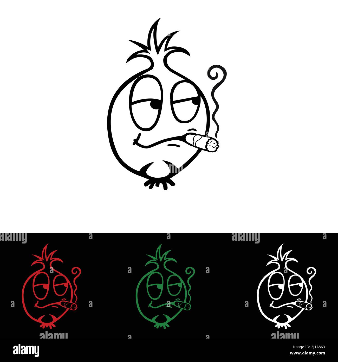 Onion head sticker & logo vegetables vector & illustration design Stock Vector