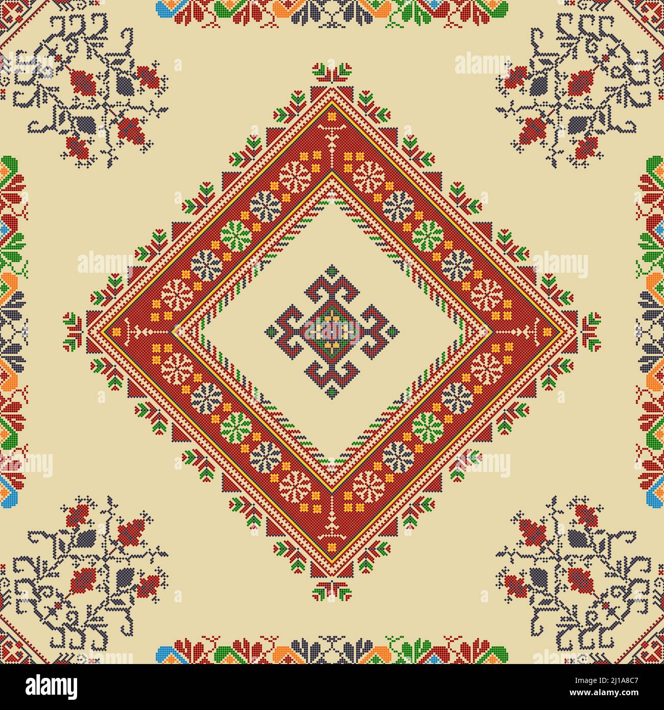 Ukrainian embroidery vector seamless pattern Stock Vector Image & Art