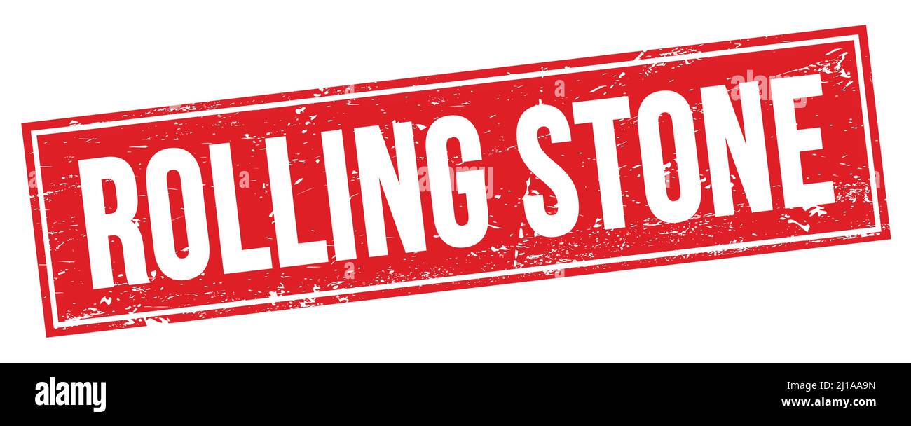 ROLLING STONE text on red grungy rectangle stamp sign Stock Photo - Alamy
