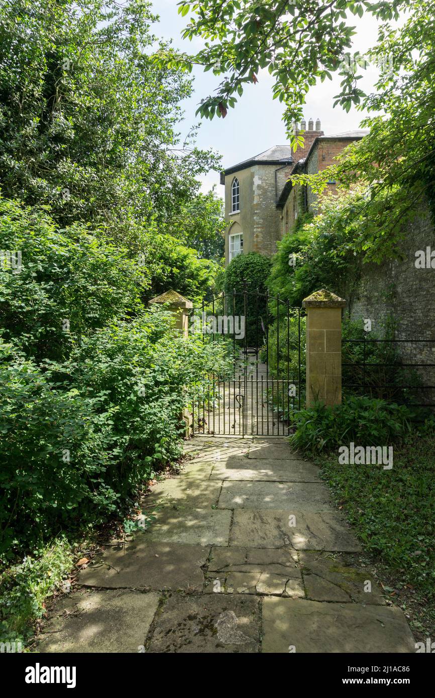 The Old Rectory, seen from a path leading from the church, Courteenhall, Northamptonshire, UK Stock Photo