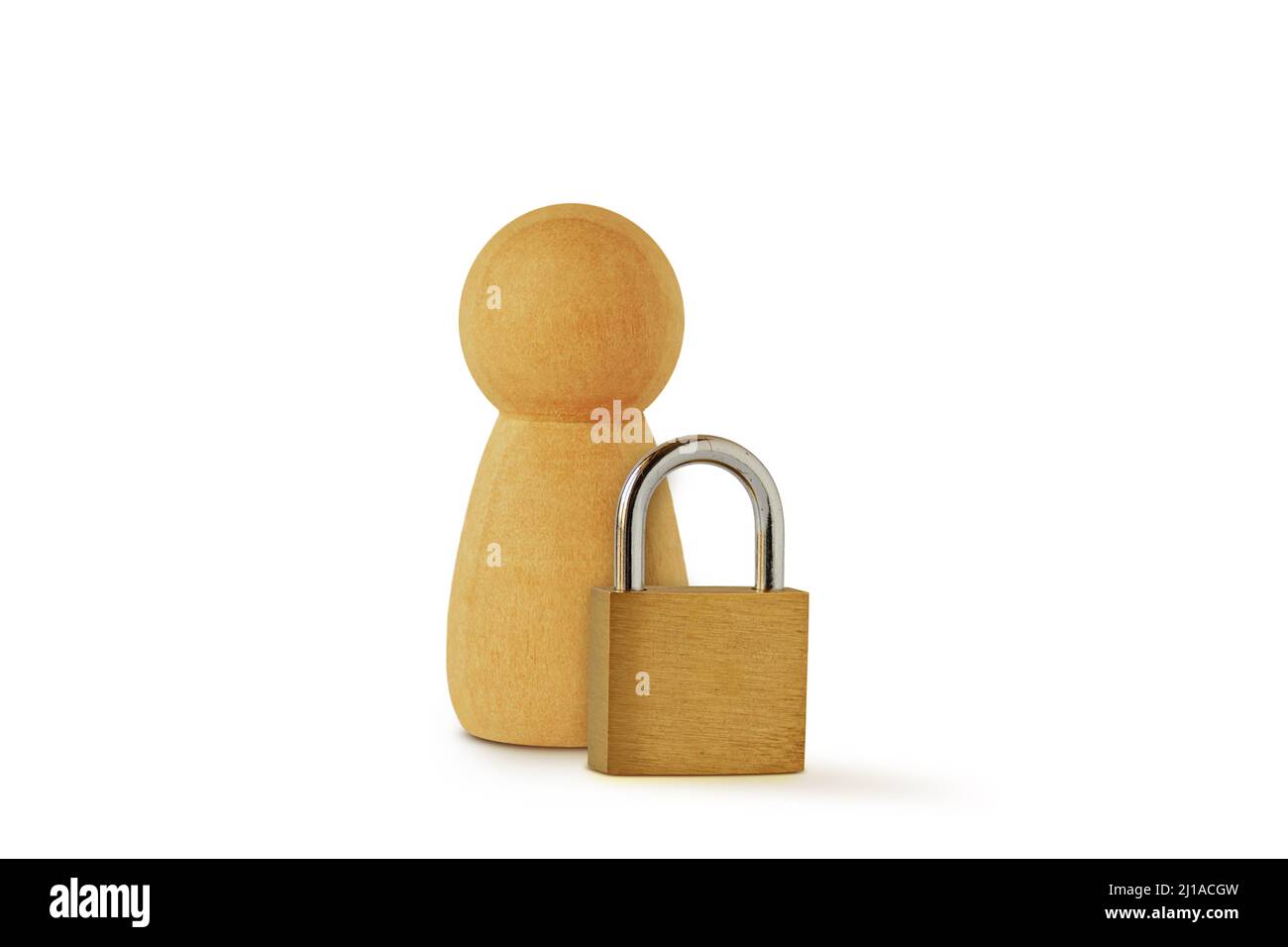 Pawn with padlock - Concept of account protection, blocked user account Stock Photo