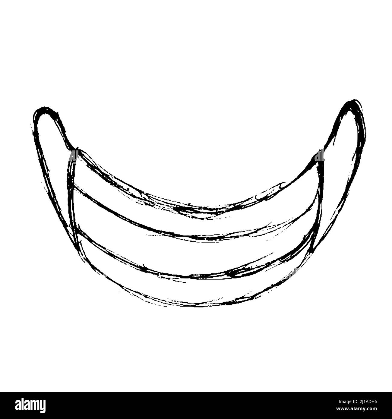 Surgical mask, hand drawn vector doodle illustration of a face mask used by people against COVID-19. Stock Vector