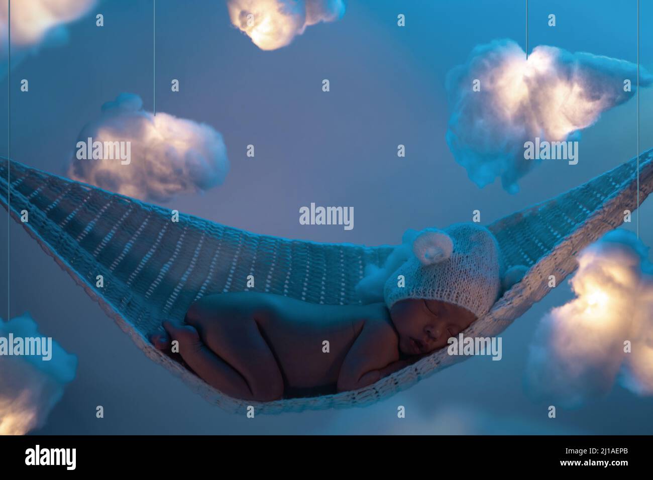 Cute little baby sleeping in the hammock Stock Photo Alamy