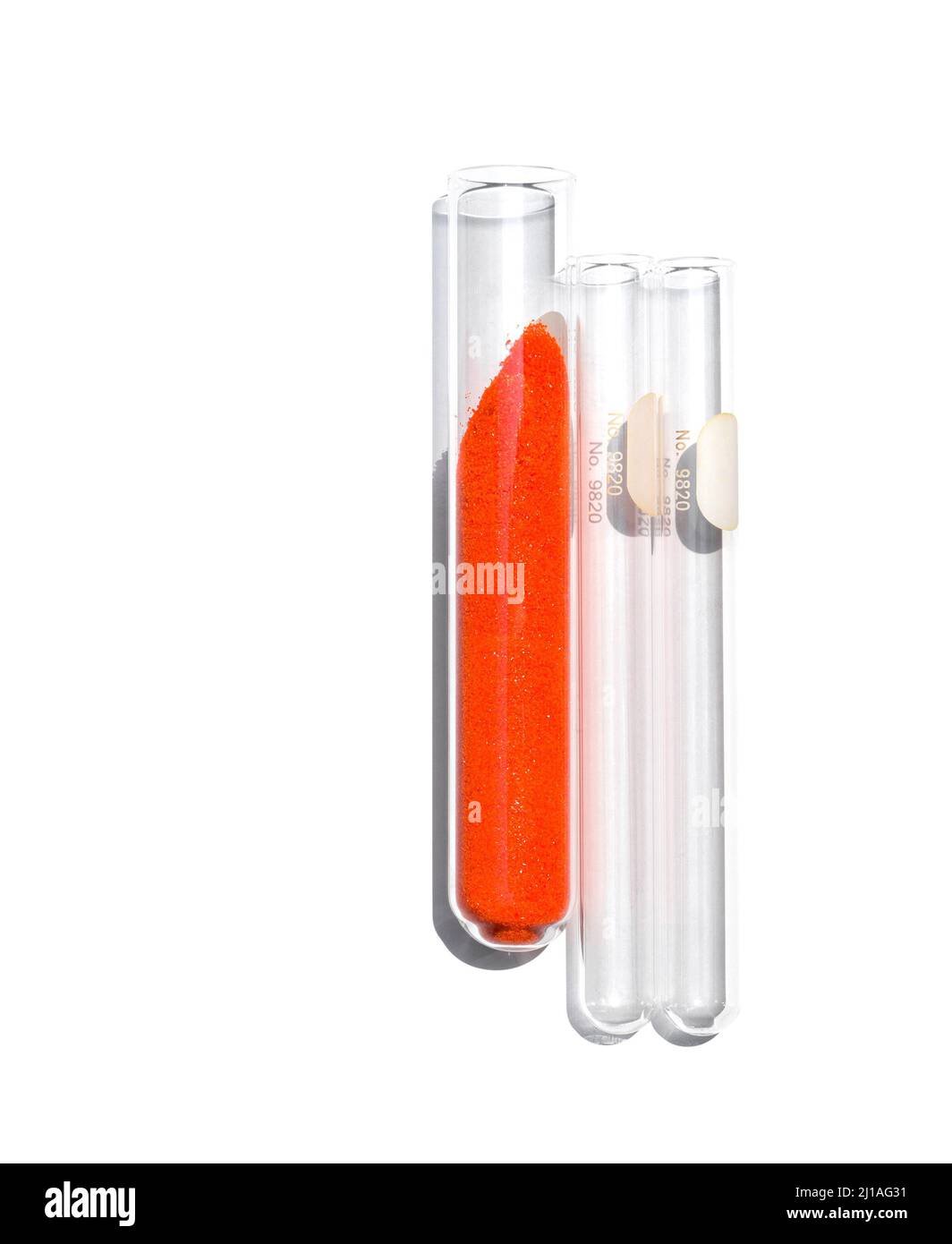 Closeup chemical ingredient on white laboratory table. Potassium