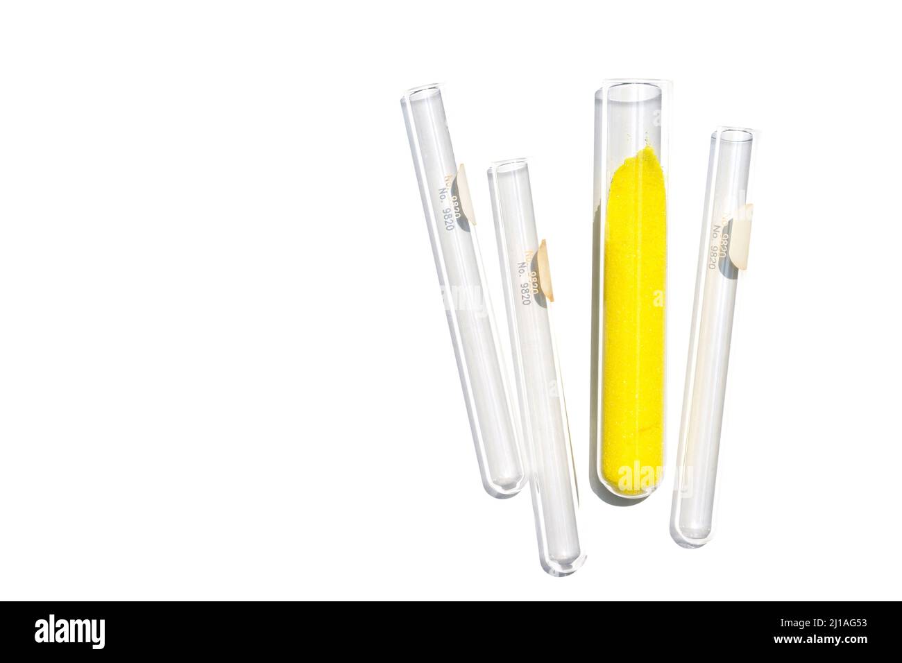 Closeup chemical ingredient on white laboratory table. Potassium